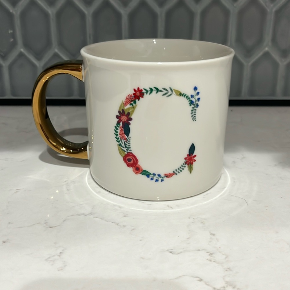 Opalhouse Floral lettered C mug
